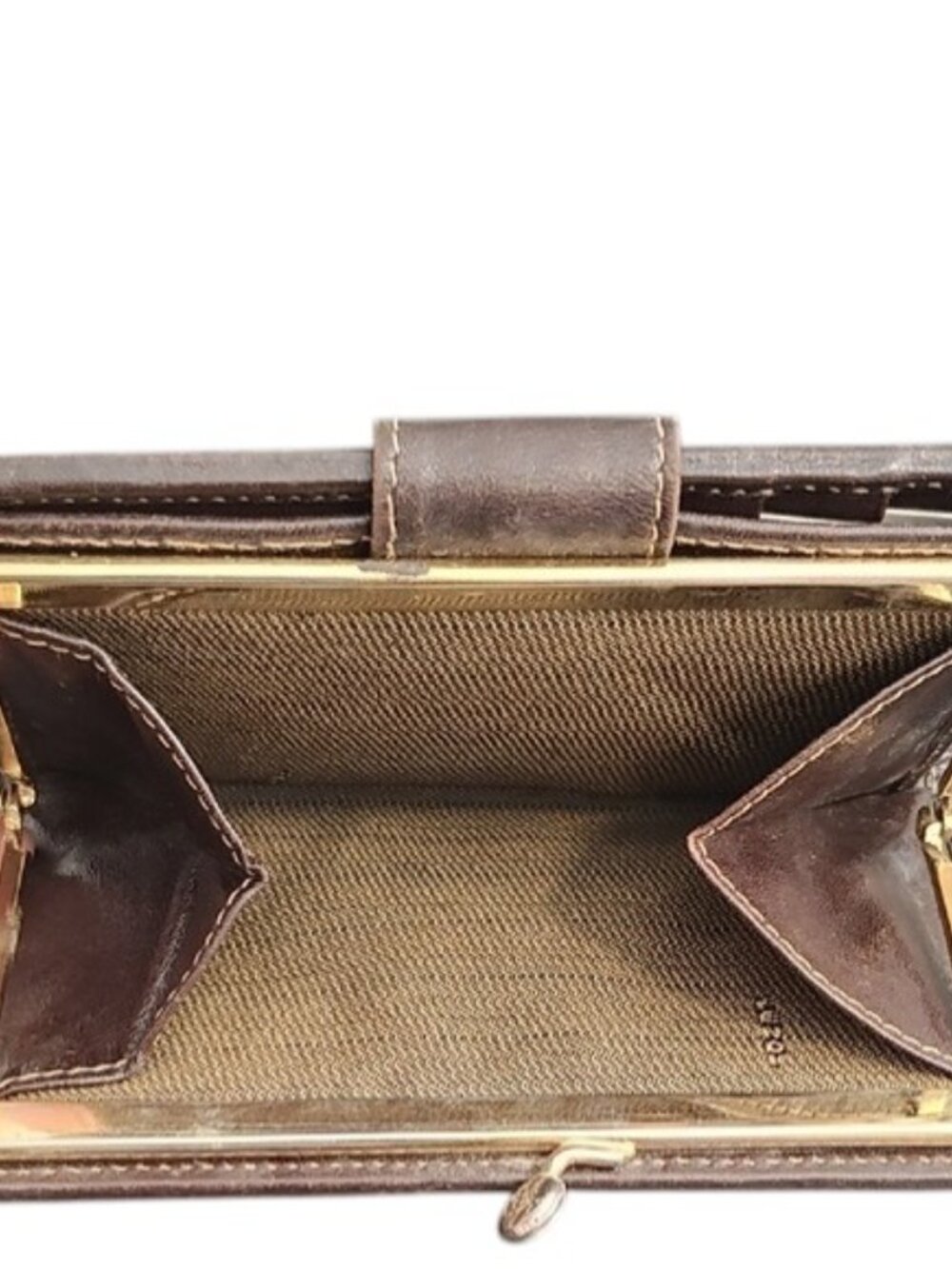 Fendi | Brown Zucca Canvas & Leather | Snap Wallet | missing kisslock - Picture 4 of 10